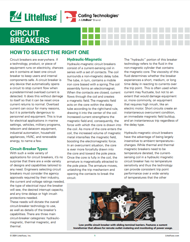 Carling Technologies Circuit Breakers PDF Cover