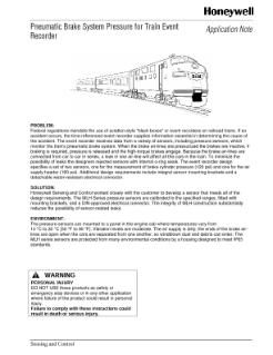 Honeywell Pneumatic Brake System Pressure for Train Event Recorder PDF Thumbnail