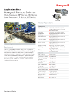 Honeywell Pressure Switches PDF Thumbnail