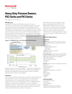 Application Note - Heavy Duty Pressure Sensors, PX2 and PX3 Series