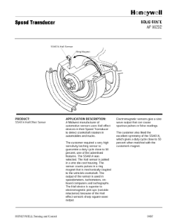 Honeywell Speed Transducer PDF Thumbnail