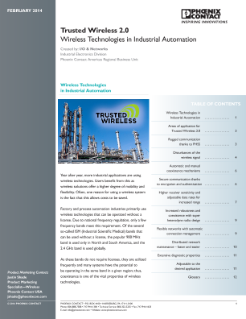 Trusted Wireless 2.0 - Wireless Technologies in Industrial Automation